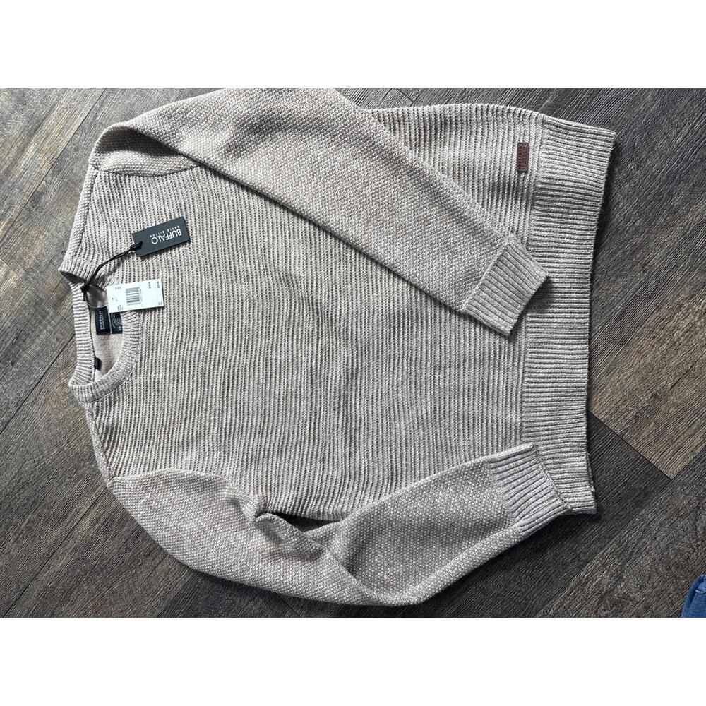 New Buffalo David Bitton Men's Knit Sweater Beige Size Medium